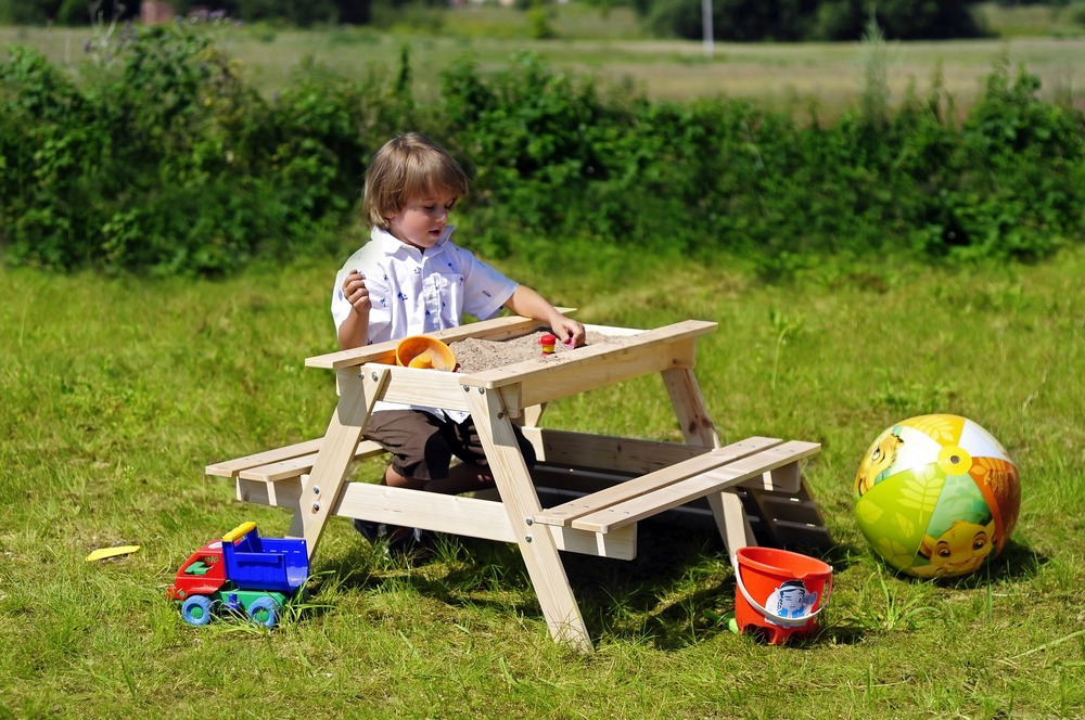 Table enfant pour le jardin - table et chaise enfant avec boite de rangement -90x90xh50 cm - m010-1