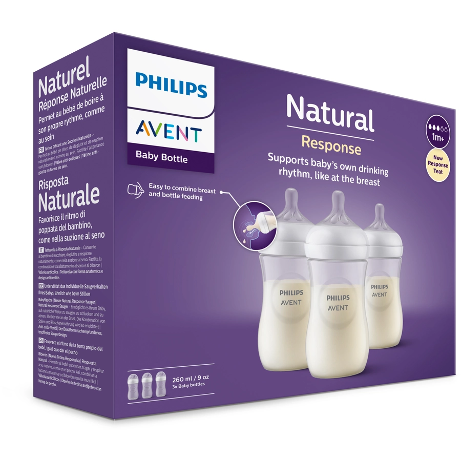 Philips Avent Babyflasche SCY90303 Natural Response 260ml 3 Stück
