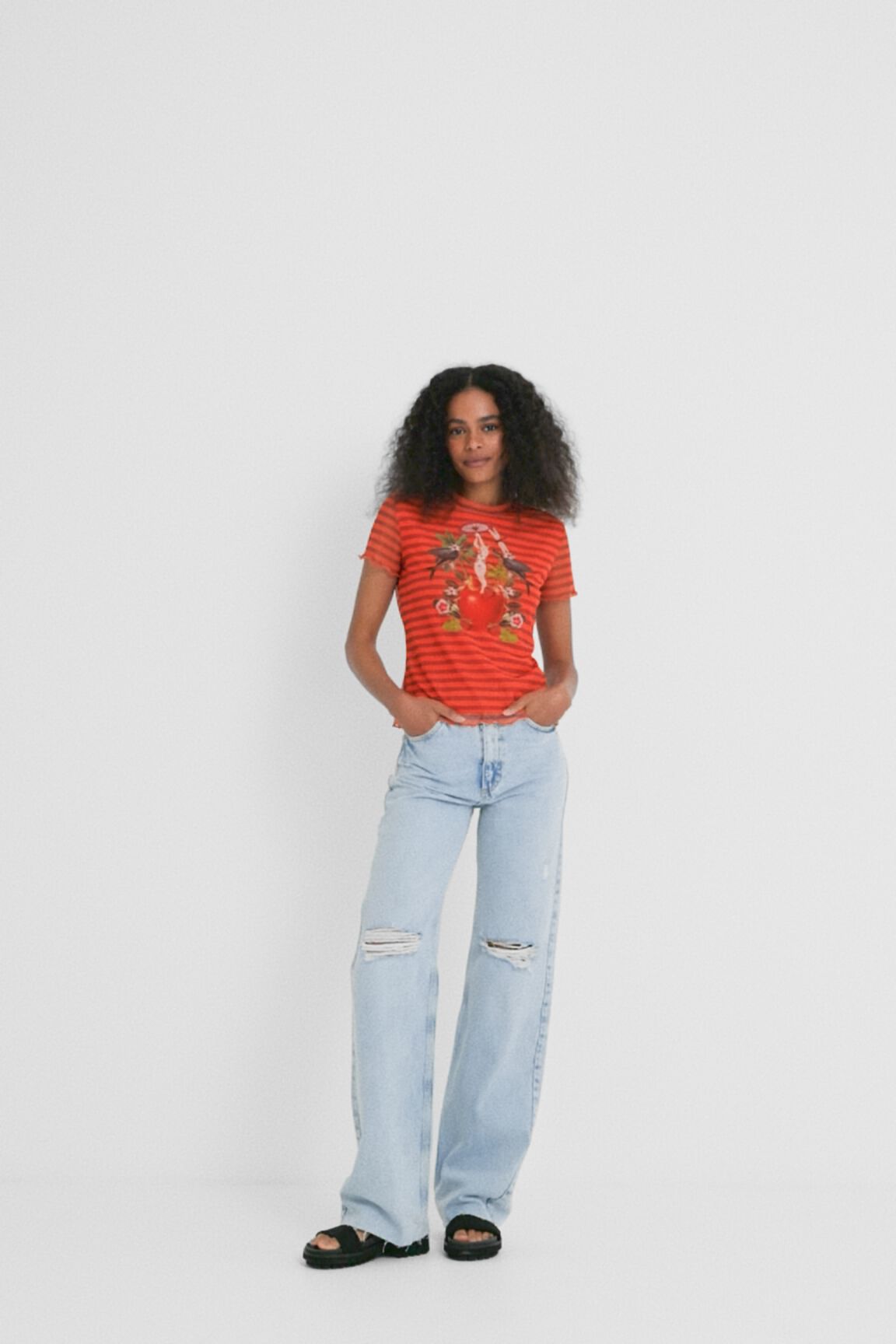 T-shirt ajusté à rayures