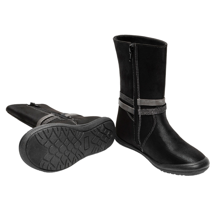 Bottes noires à étoile pailletée pour fille