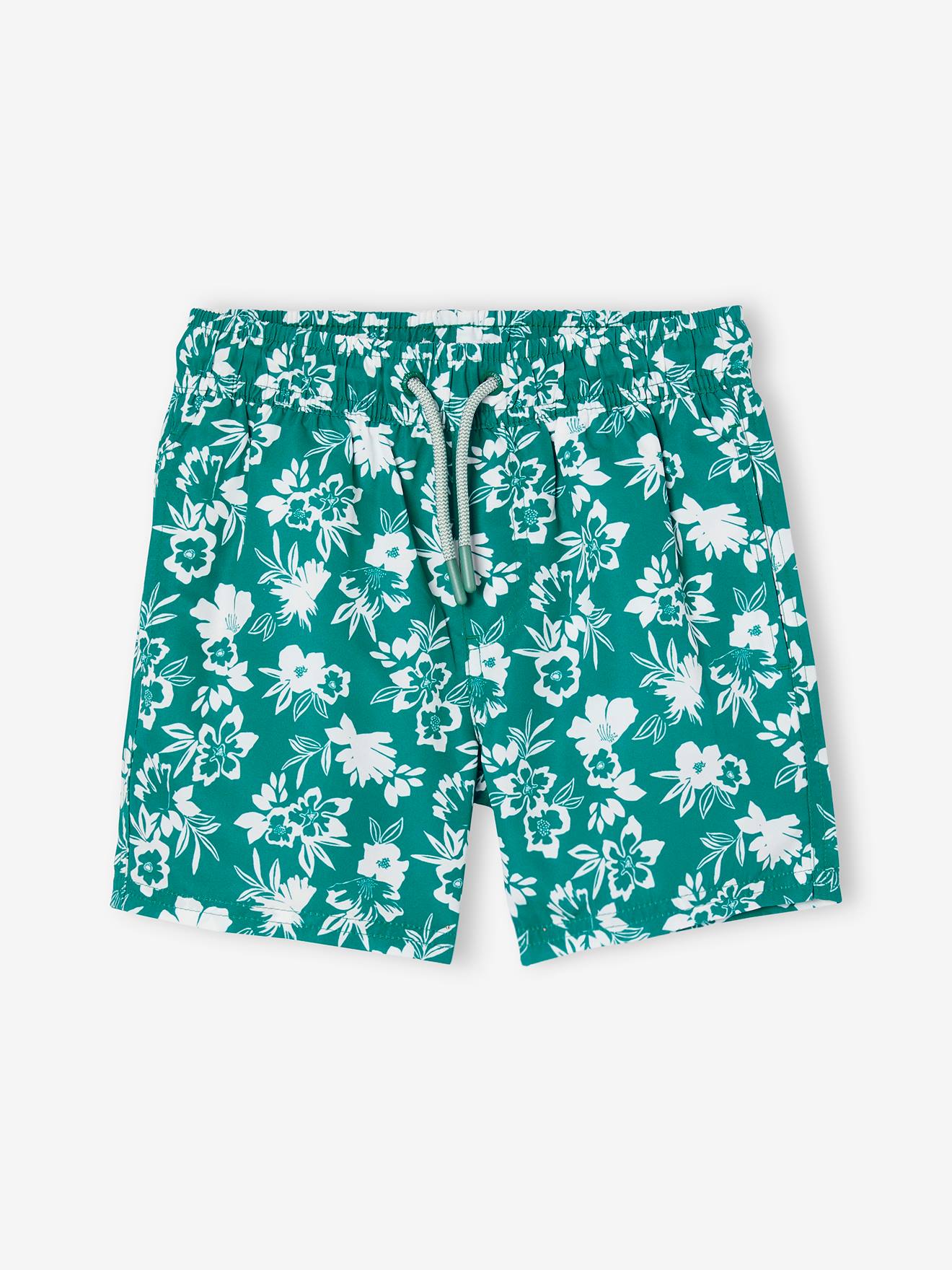 Calção de banho infantil estampado verde menta
