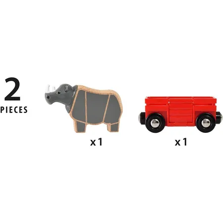 BRIO Tierwaggon Nashorn