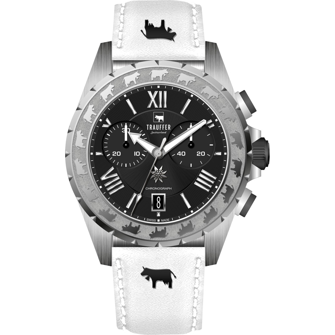 Trauffer Chrono Leder weiss mit Chüehli