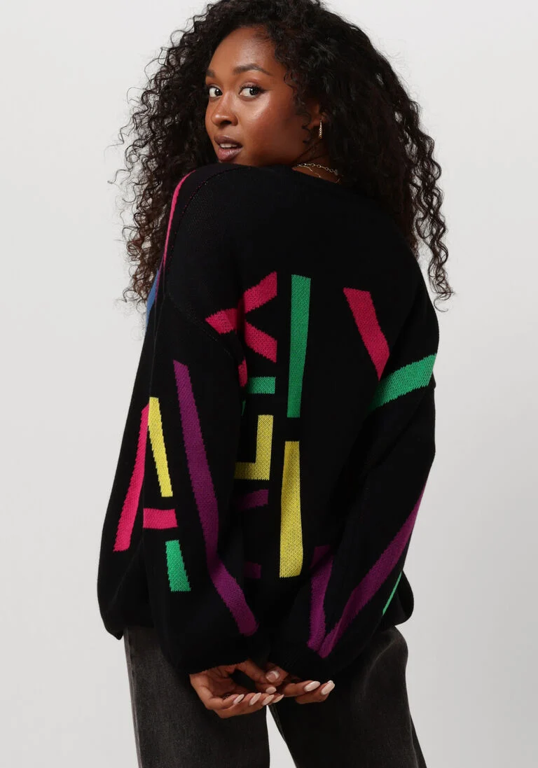 ALIX THE LABEL zwarte alix the label trui multi colour pullover