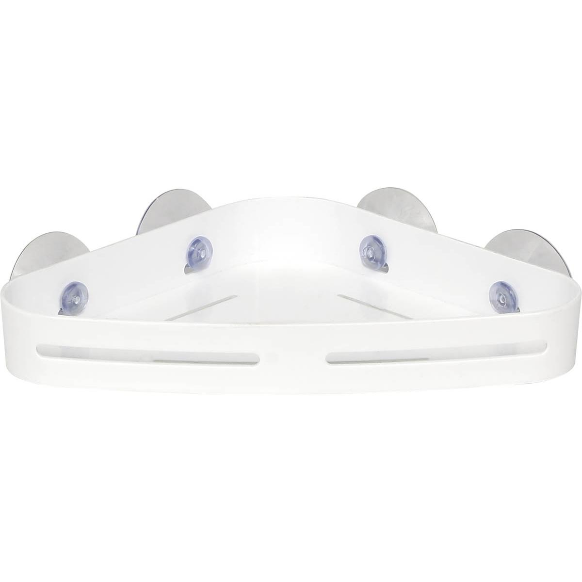 ETAGERE D ANGLE SUR VENTOUSES BLANC
