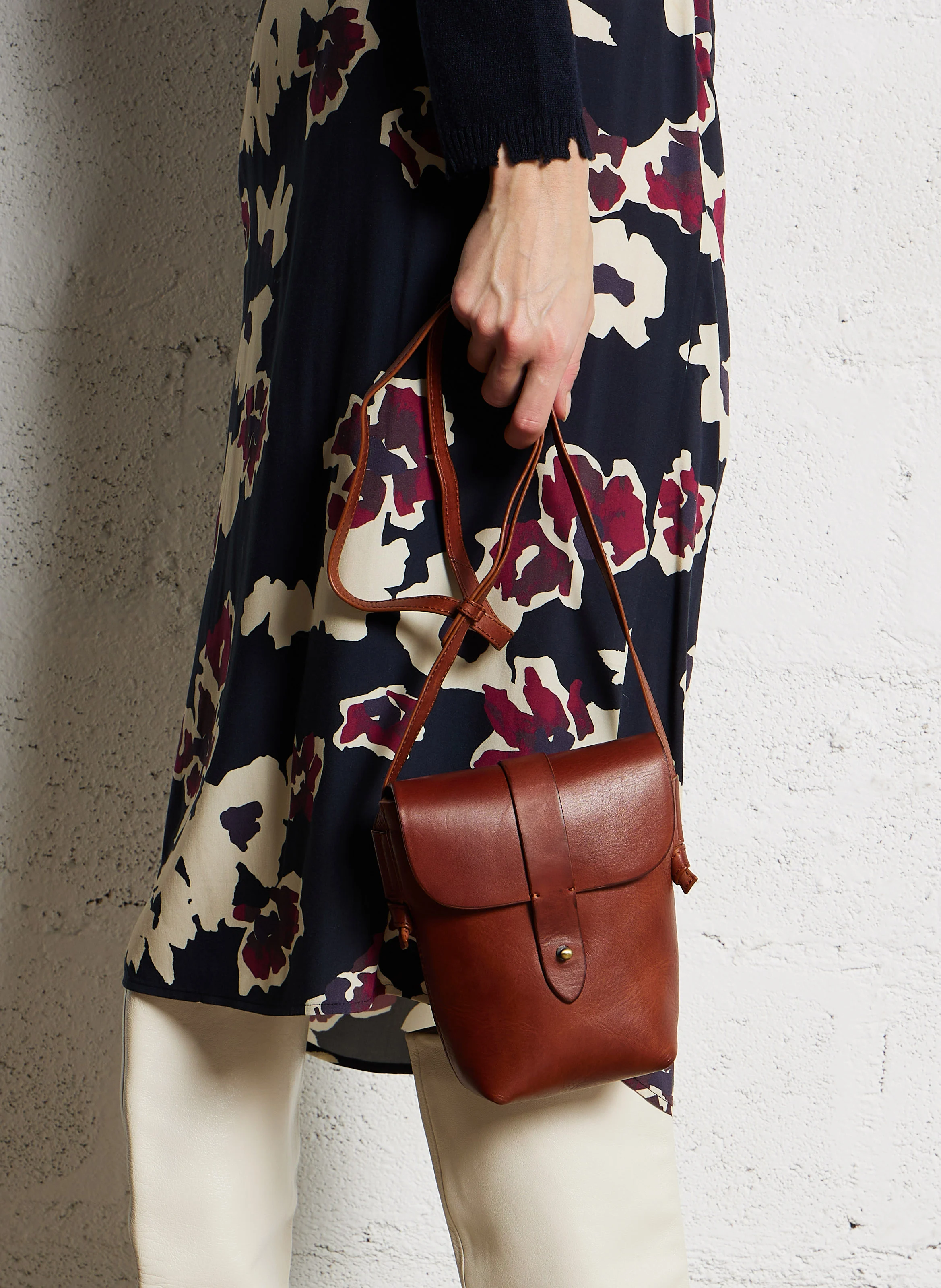 GABRIEL MINI - Sac bandoulière en cuir | Beige