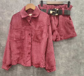 Belted Chic Rib Set - bordeaux (verzenddatum 27 feb)