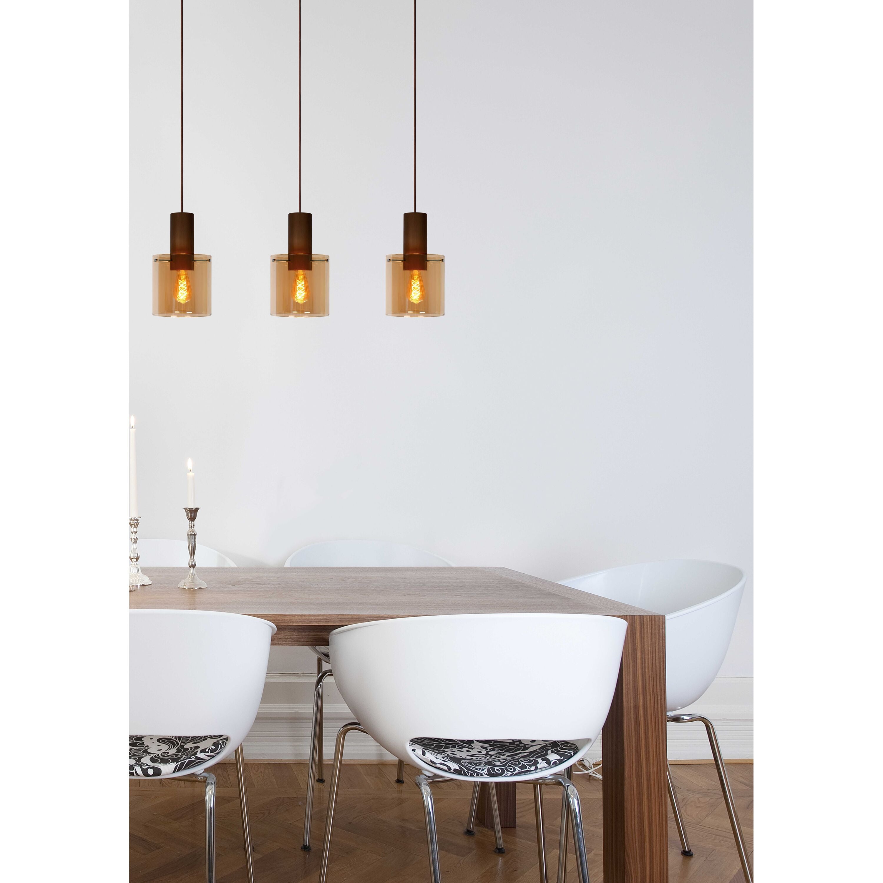 Toledo 3 cluster hanglamp Ã20 lineair amber