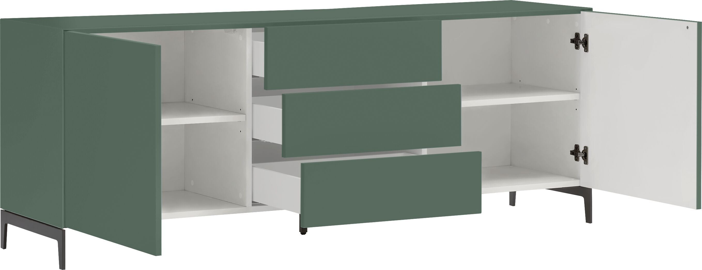 LUX Lowboard - Grün / B: 180.0 cm x T: 46.0 cm x H: 68.0 cm