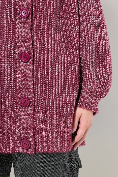 Strickjacke mit Glitzergarn, Loose Fit