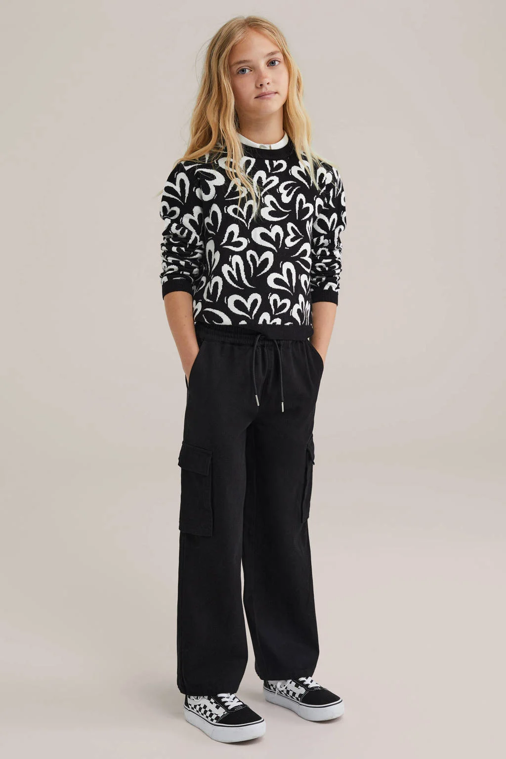 WE Fashion straight casual broek zwart