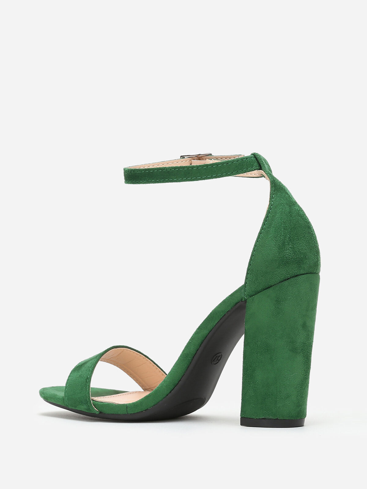 Sandales en suédine à talon carré- Vert