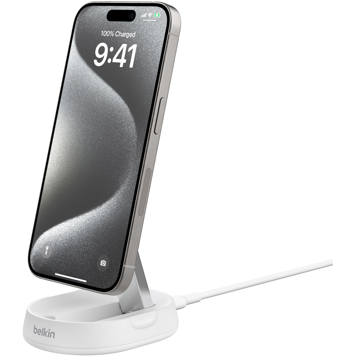 Belkin BoostCharge Pro Qi2 15W magnetisk konvertibel lader (hvit)