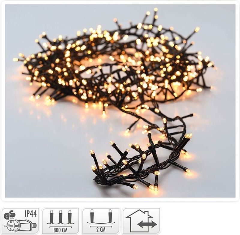 Kerstverlichting - Clusterverlichting - Warm Wit - 400 LED - 8 Meter - Voor Binnen en Buiten