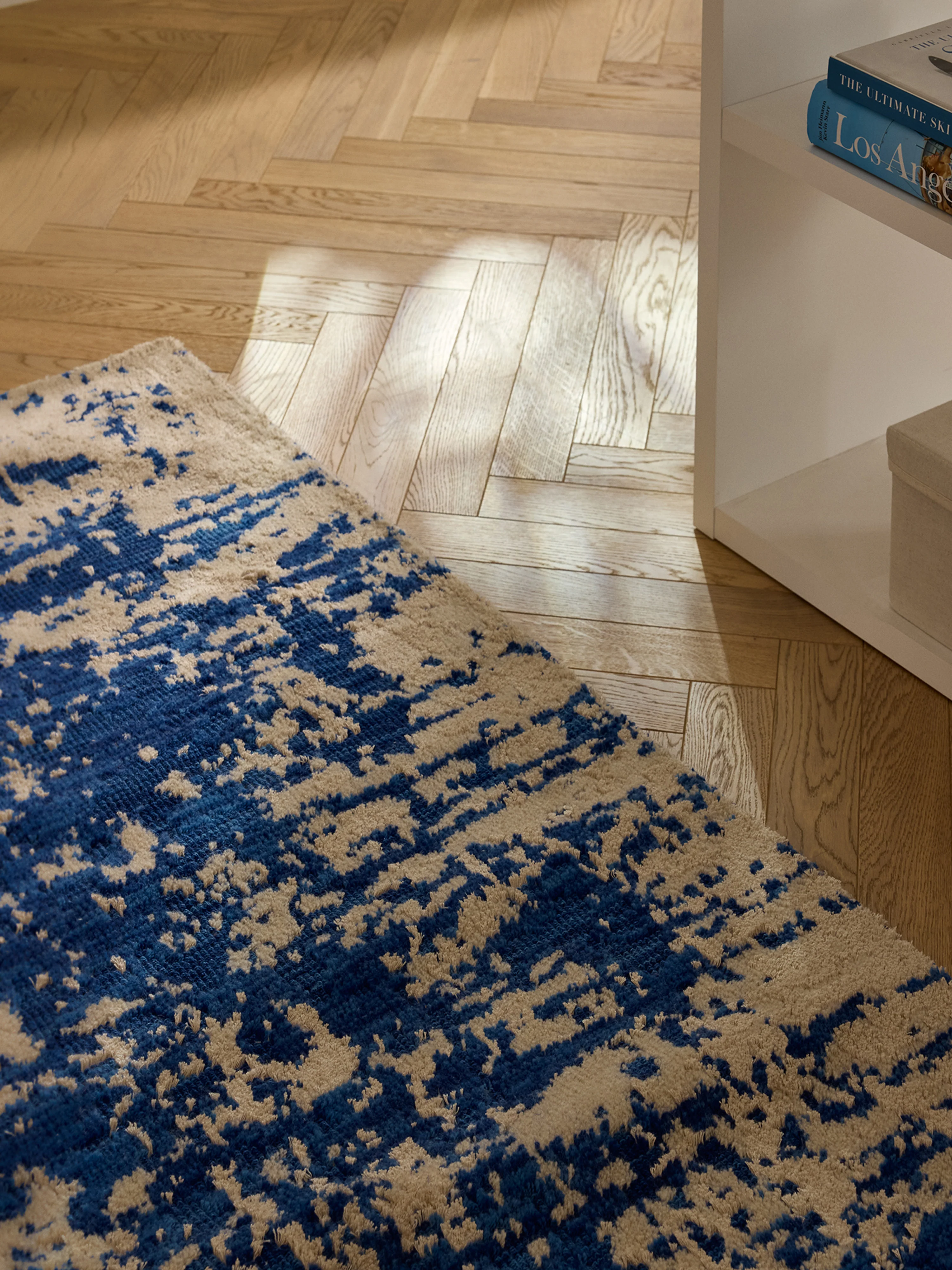 Handgeweven wollen loper Cynthia met abstract patroon