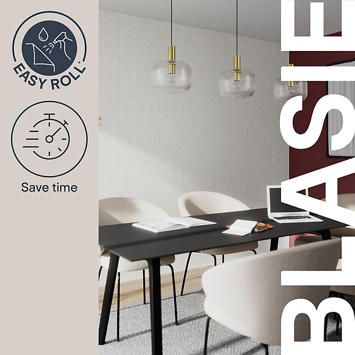 Papier peint pré-encollé vinyle intissé Easy Roll GoodHome Blasie beige l.53 x H.1005 cm