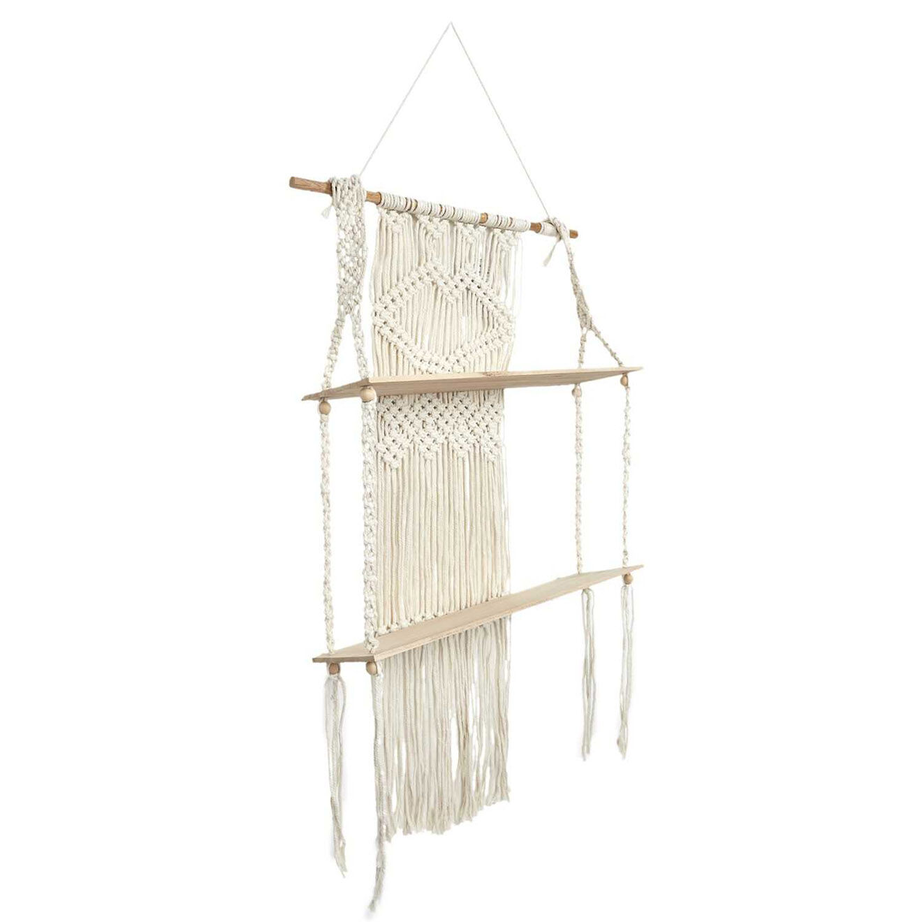 Home Deco Factory Etagère double Boho beige/marron - 50x85x13 cm