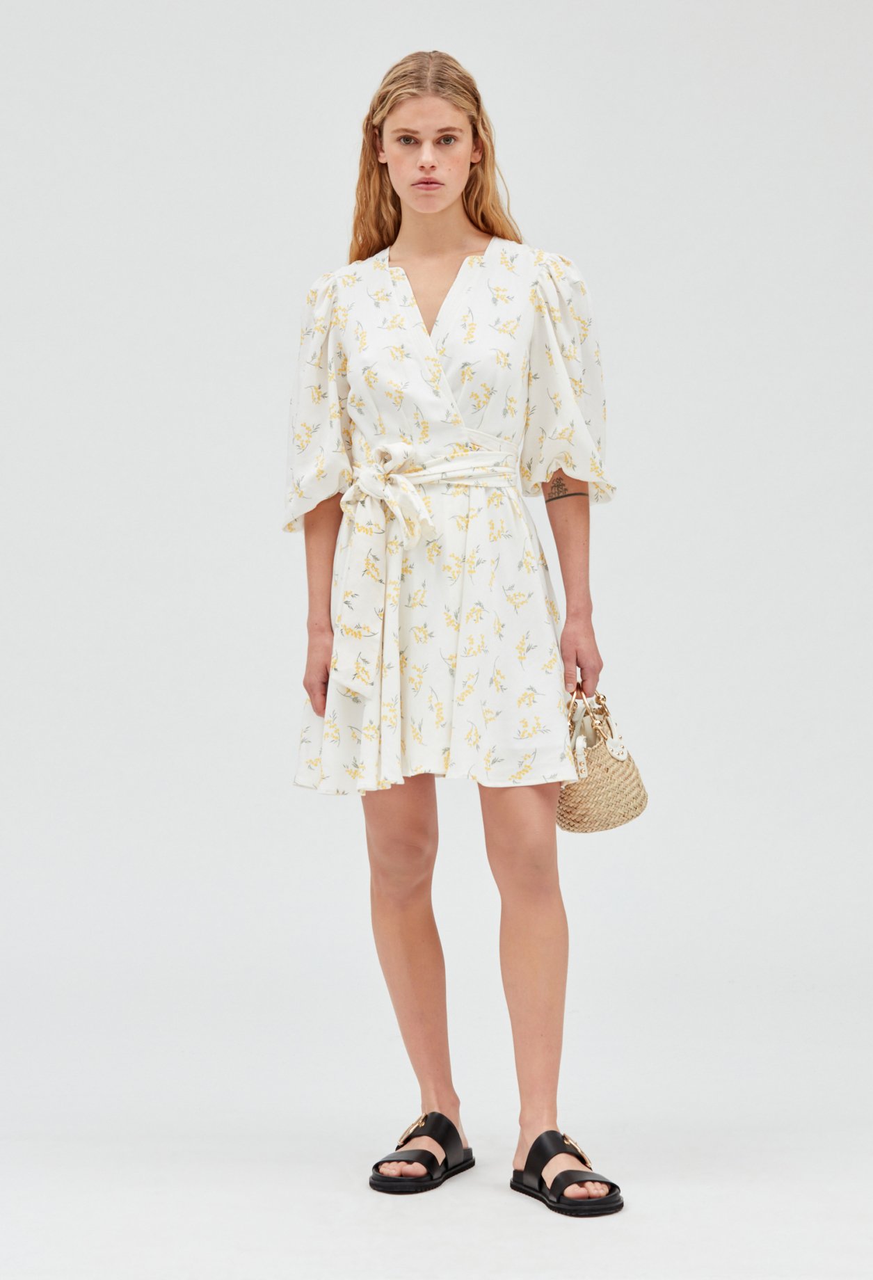 Robe courte portefeuille mimosa