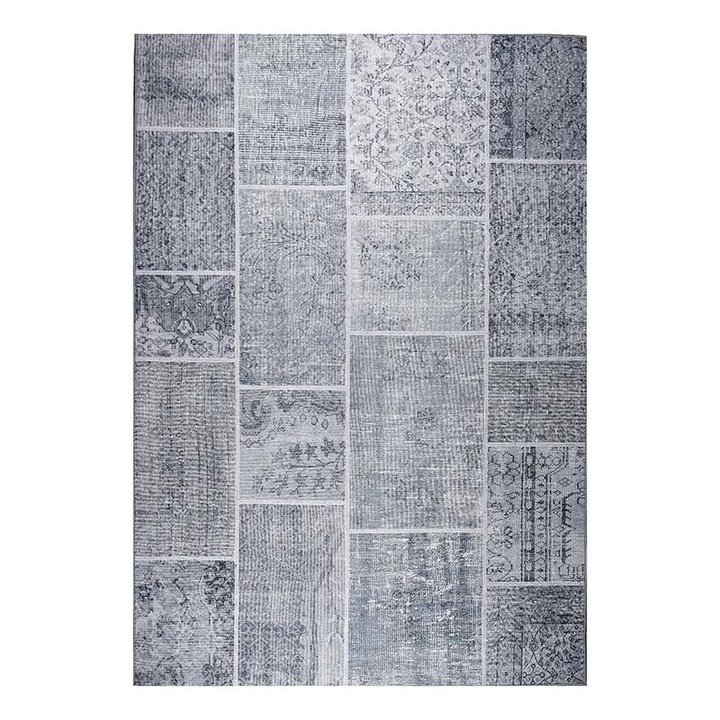 Patchwork vloerkleed - Nadine Grijs | Uniek