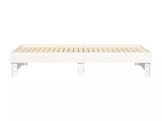 Lit coulissant Blanc 2x(75x190) cm Bois de pin massif