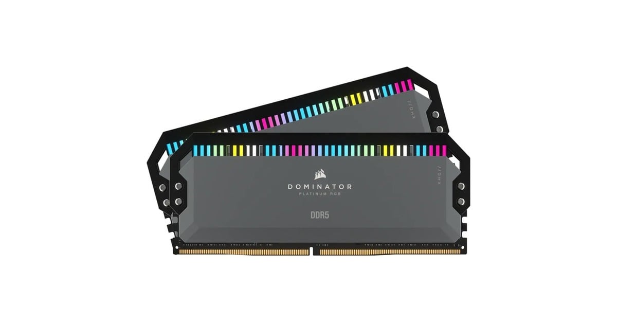 Corsair32 GB DDR5-5600 Kit werkgeheugen  (Grijs, CMT32GX5M2B5600Z36, Dominator Platinum RGB, EXPO)