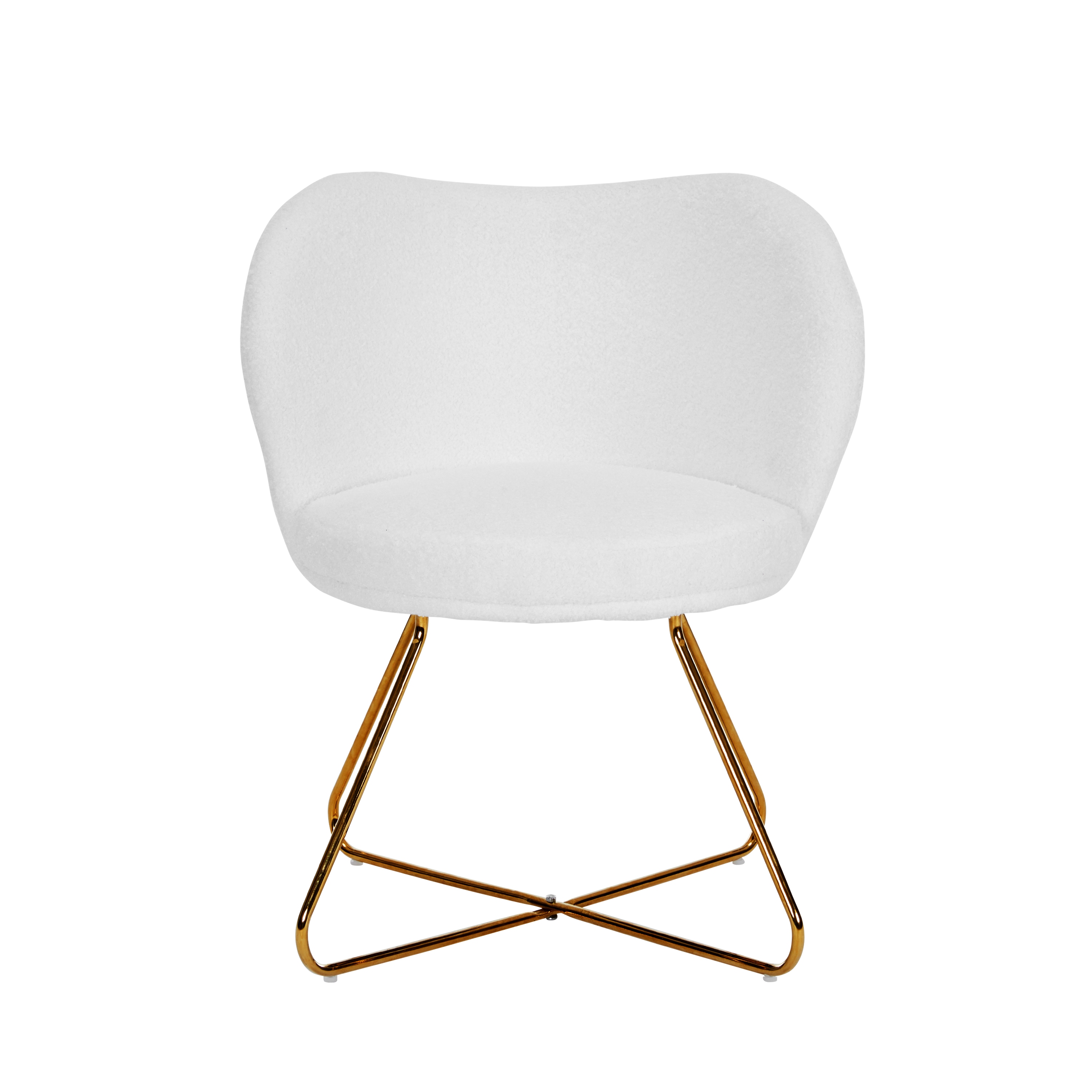 Sessel Teddy SHELDON weiss/gold