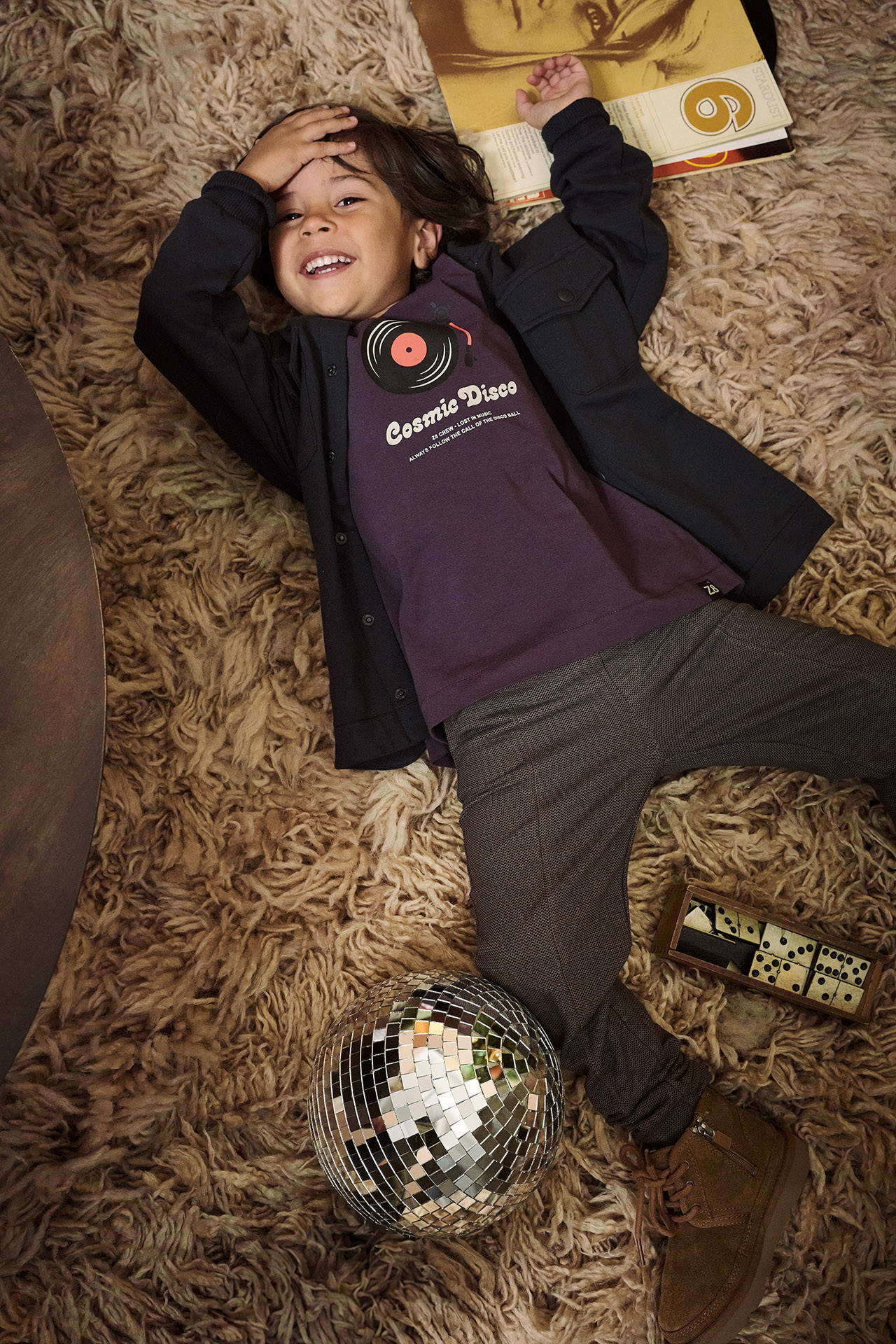Z8 T-shirt Arjan met printopdruk donkerpaars