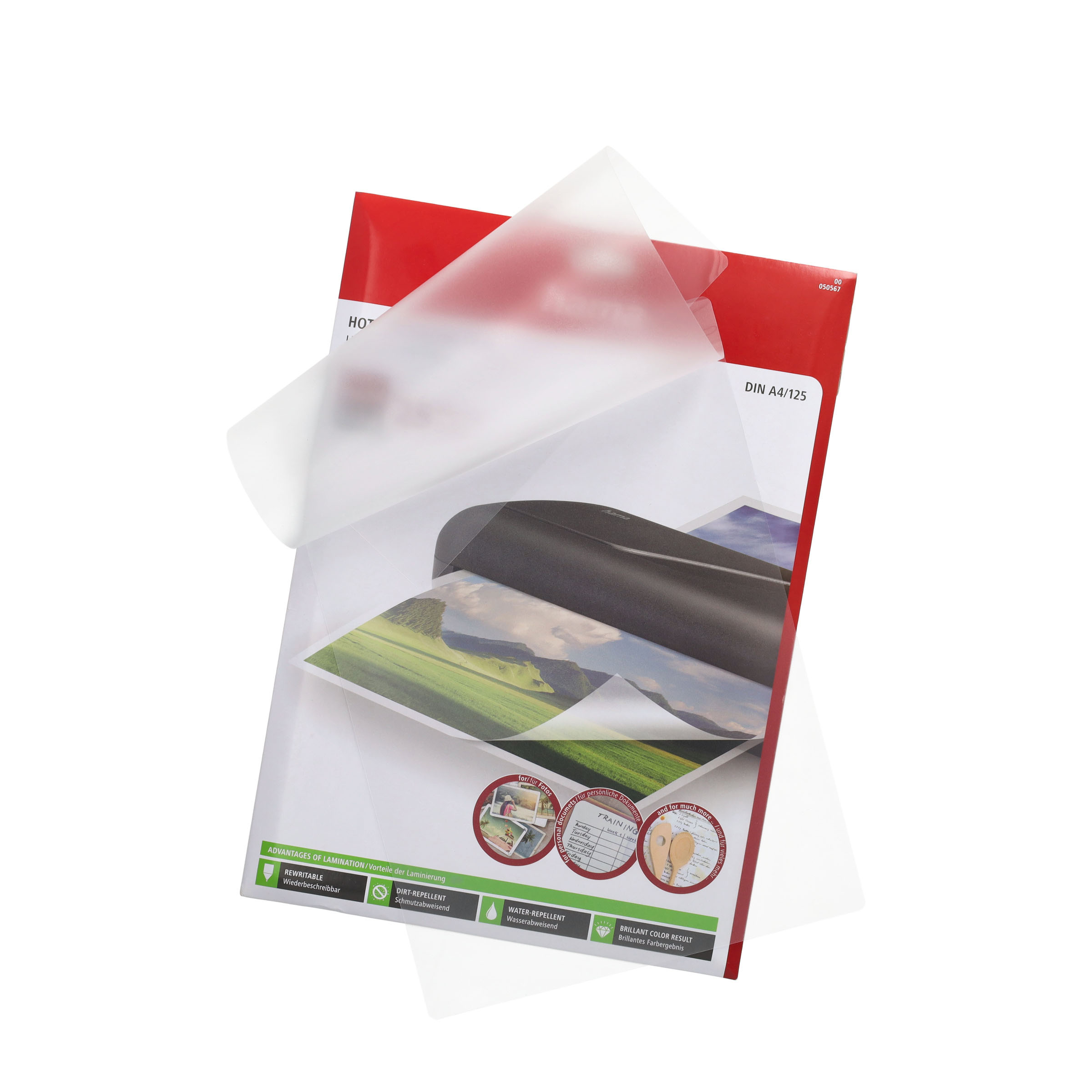 (25er Set) A4 Heiss Laminier Folie Glänzende Laminiertasche 125 Micron (00050567) - Transparent