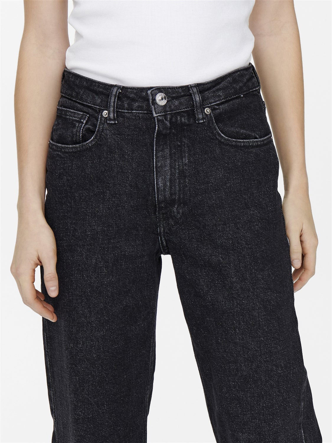 ONLJUICY Hohe Taille Weiter Beinschnitt Jeans Black Denim