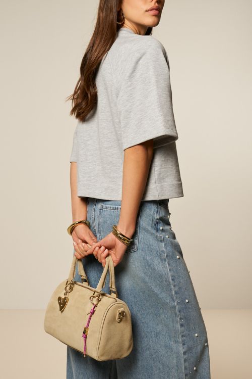 Beige suède tas