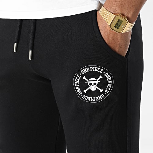 Pantalon Jogging Ecusson Noir Blanc
