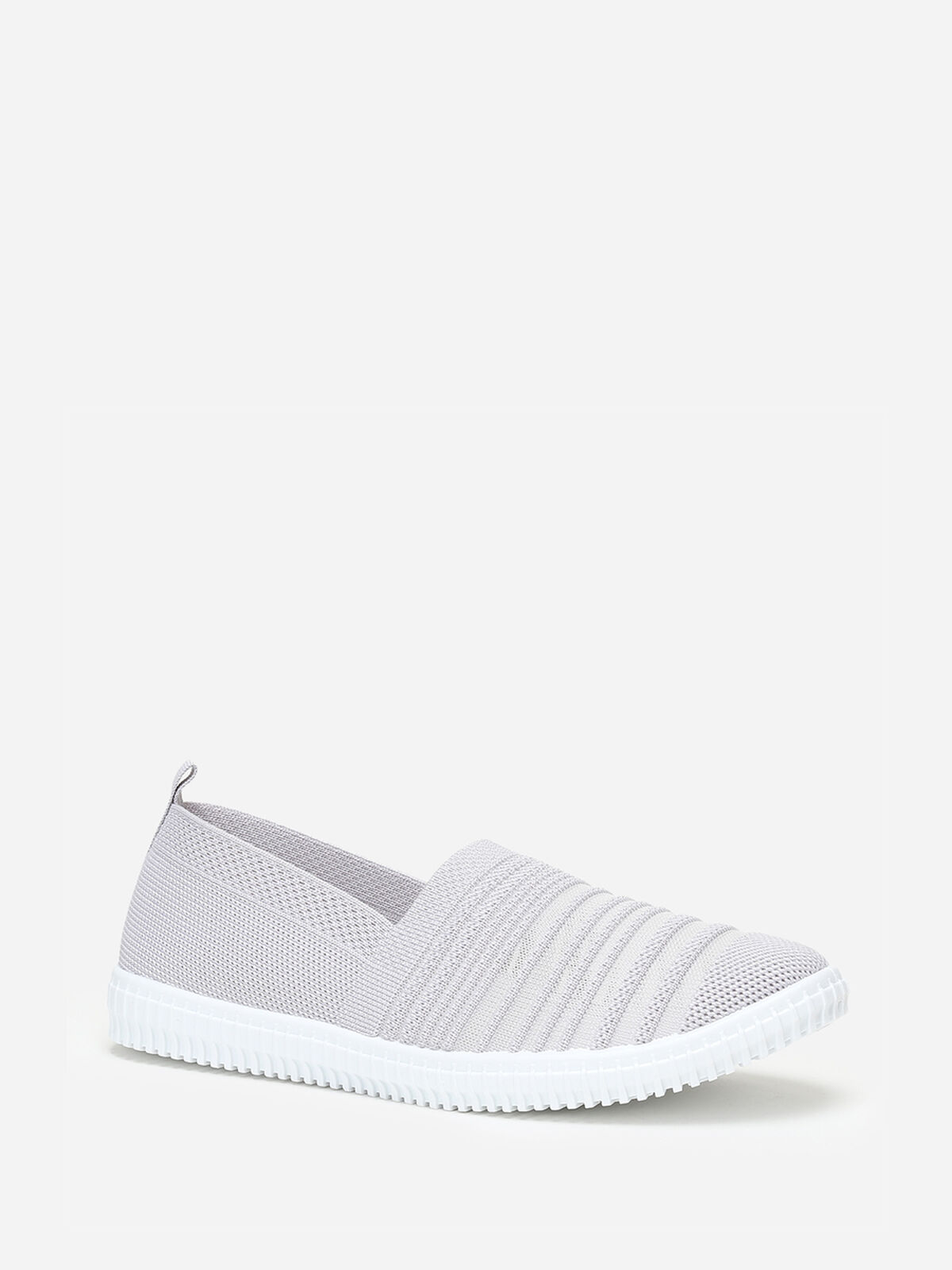 Slip-on en maille et effet transparent- Gris