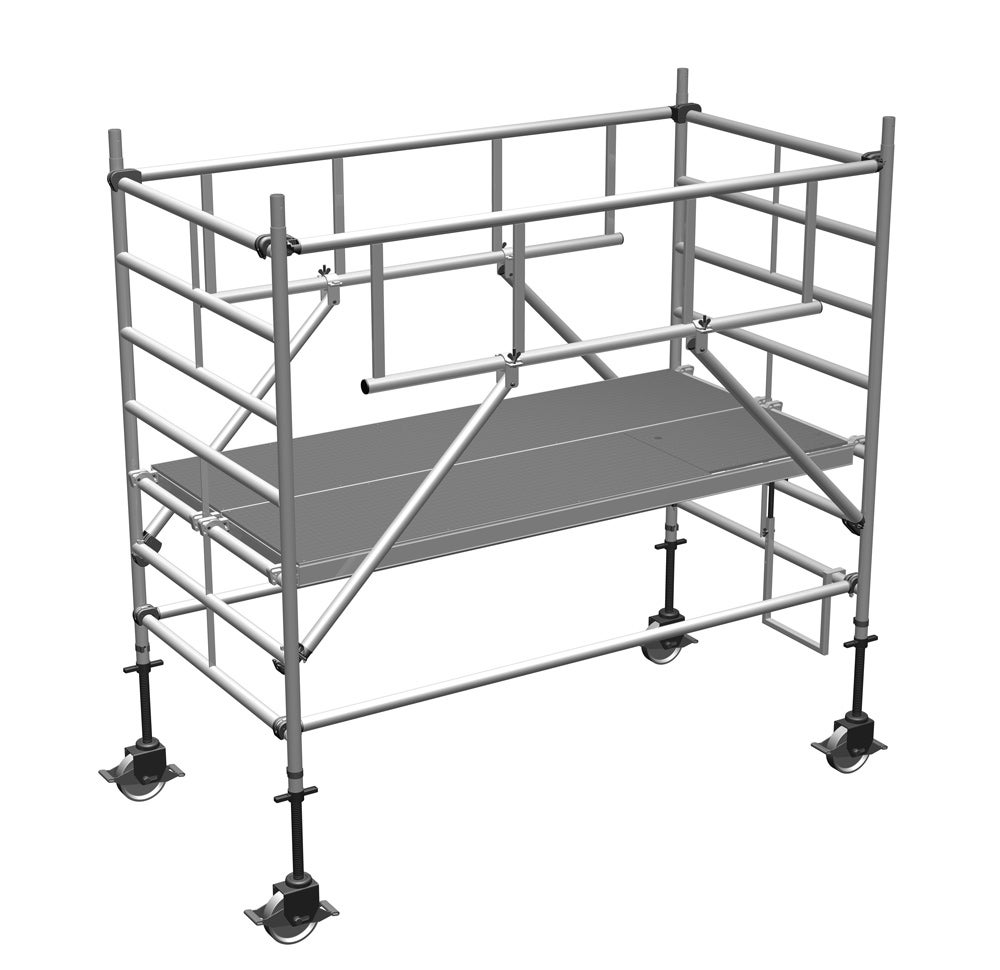 Zarges MultiTower S-PLUS 2T rolsteiger, dubbele platformbreedte 1,80m, platformlengte 3,35m, AH