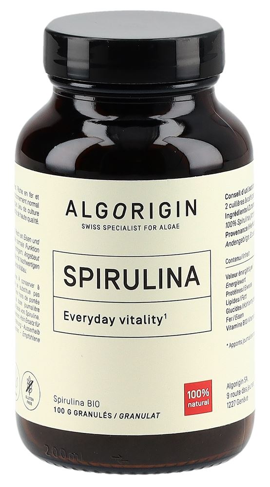 ALGORIGIN Spirulina Gran Bio Glasfl 100 g