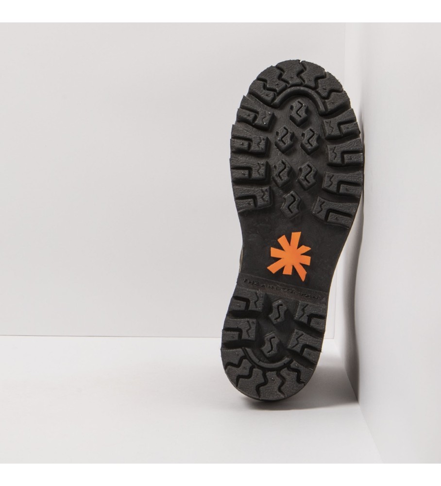 Botas de tornozelo em couro verde escuro Art
