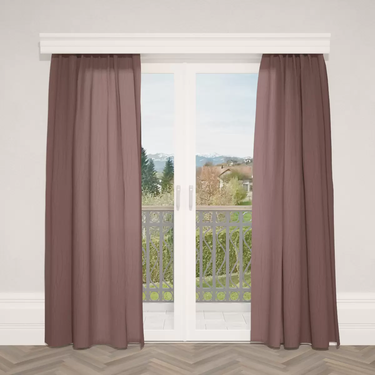 Nachtvorhang Jacquard Stripes aubergine