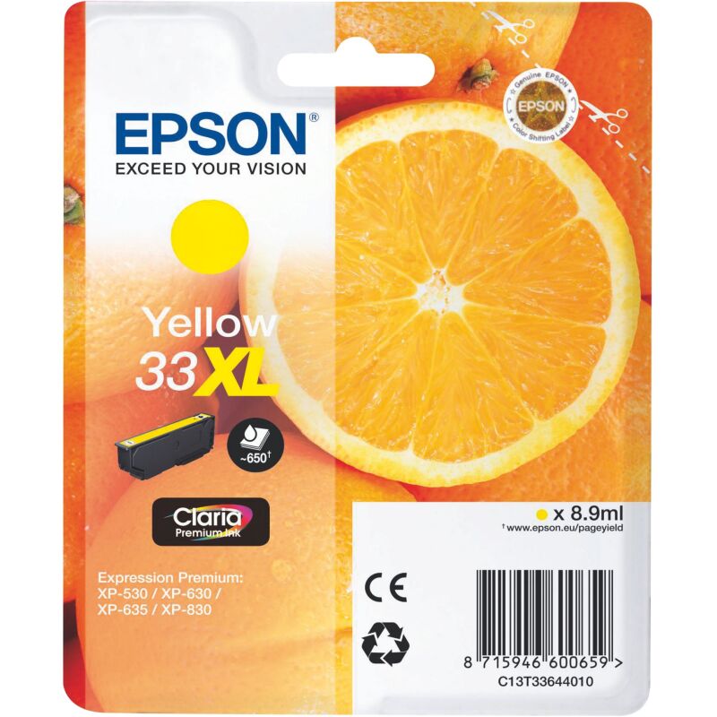 Epson 33XL cartouches haute capacité couleurs séparées pour imprimante jet d'encre