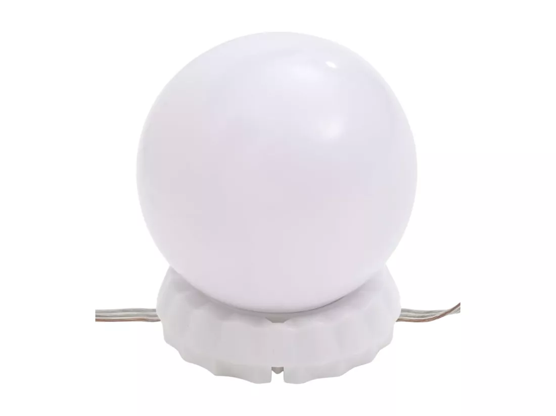 Coiffeuse à LED et 2 armoires Blanc brillant Bois d'ingénierie