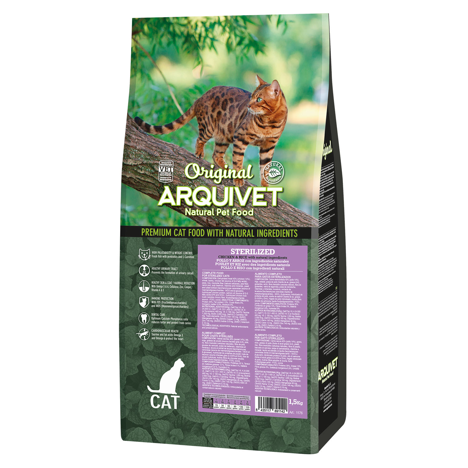 ARQUIVET CAT ORIGINAL Frango Esterilizado 1,5Kg