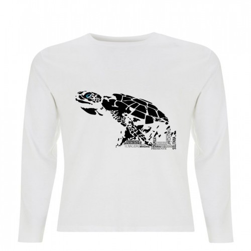 Camiseta unissex com estampa de tartaruga, branca