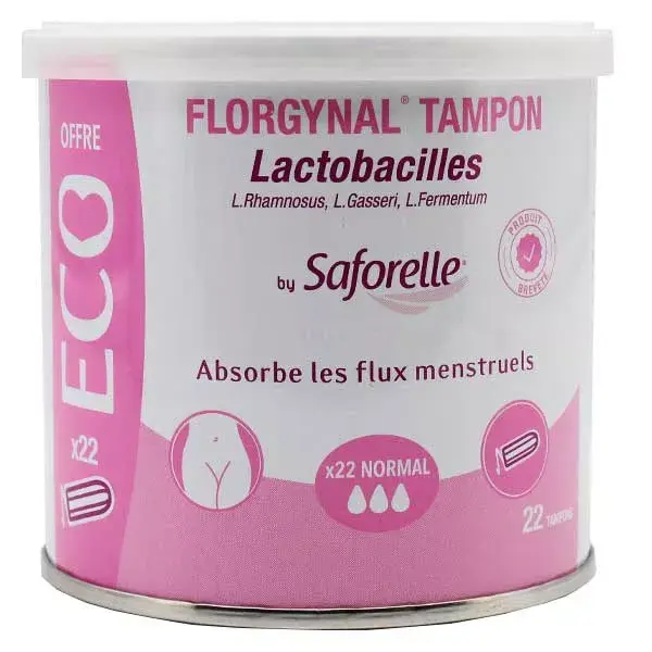 Absorventes internos Saforelle Florgynal Normal, pacote com 22 unidades