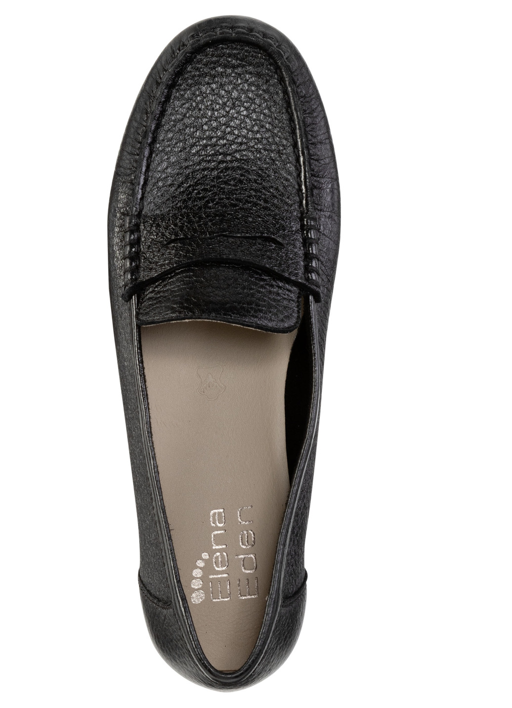 ELENA EDEN Mokassin-Slipper aus weichem, genarbtem Hirsch-Nappaleder