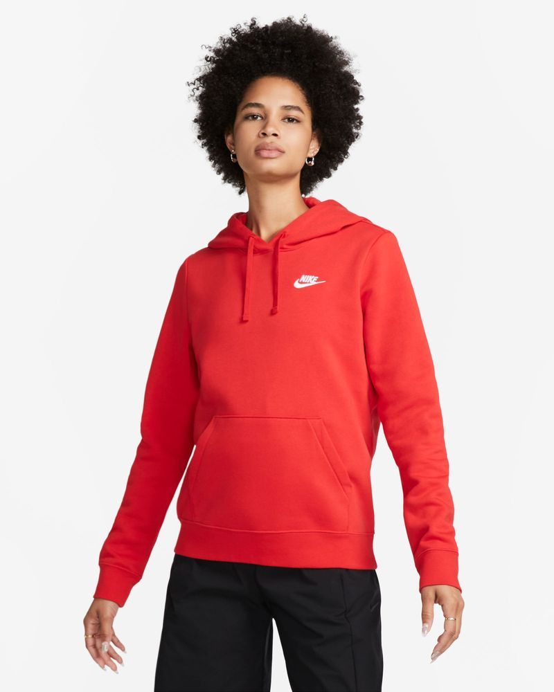 Sweat à capuche Nike Sportswear Club Fleece Rouge pour femme