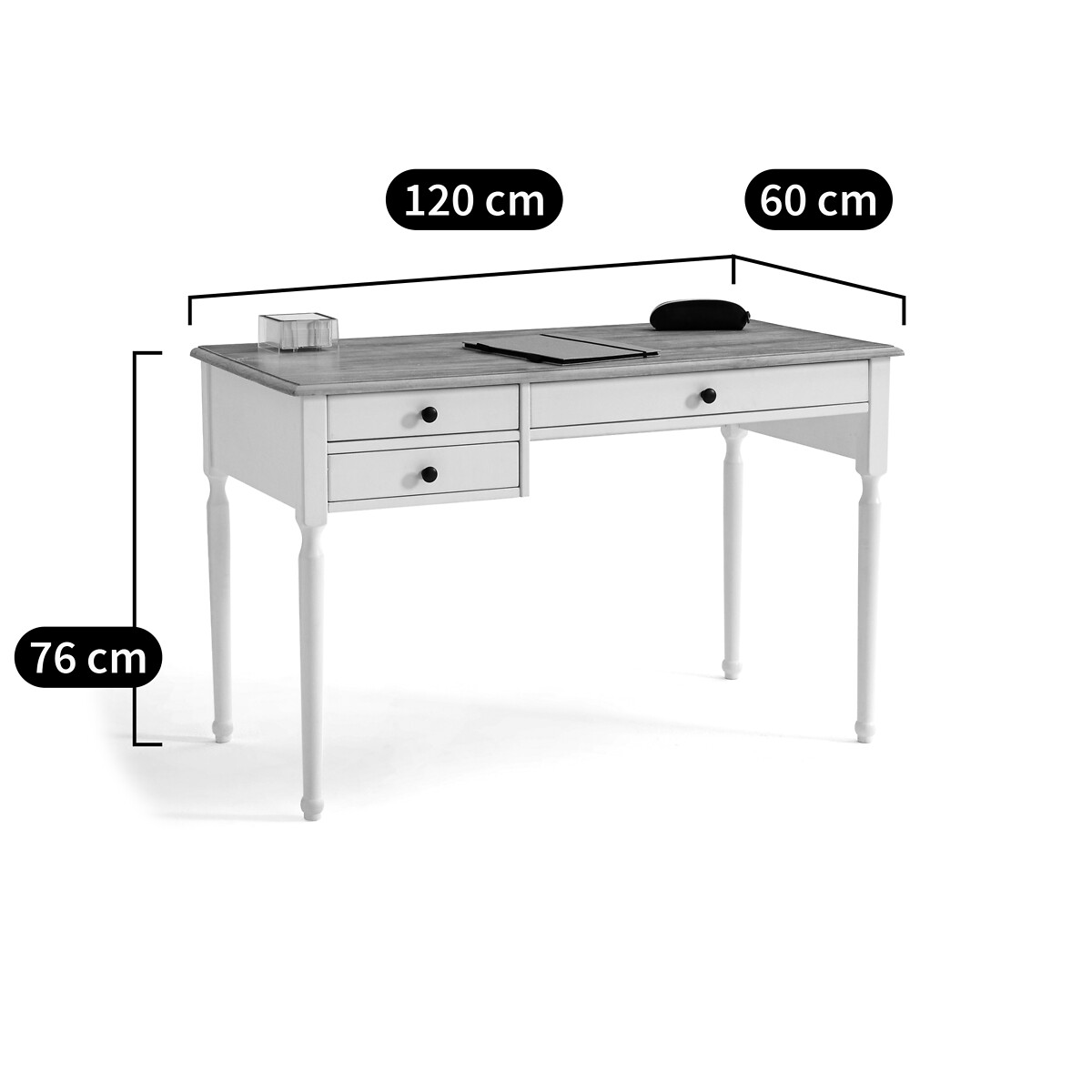 LA REDOUTE INTERIEURS<br>Mesa em pinho maciço e MDF