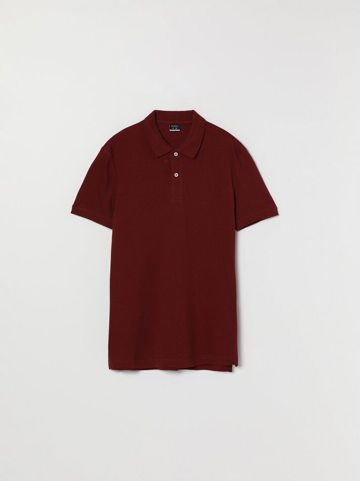 Camisa polo básica - cor bordô