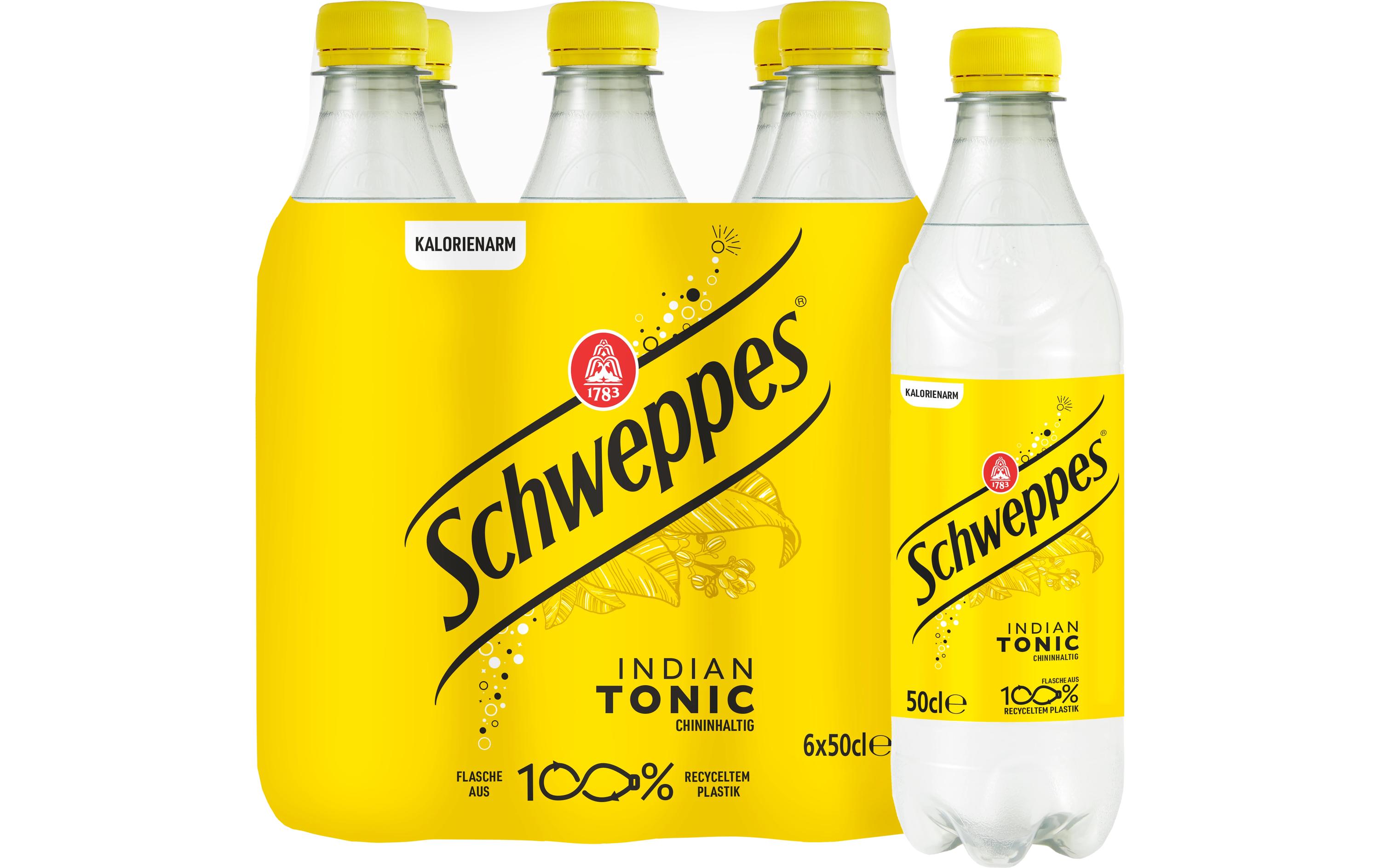 Soft-Drinks Indian Tonic 6 x 0.5 lPrickelndes Erfrischungsgetränk mit Kohlensäure