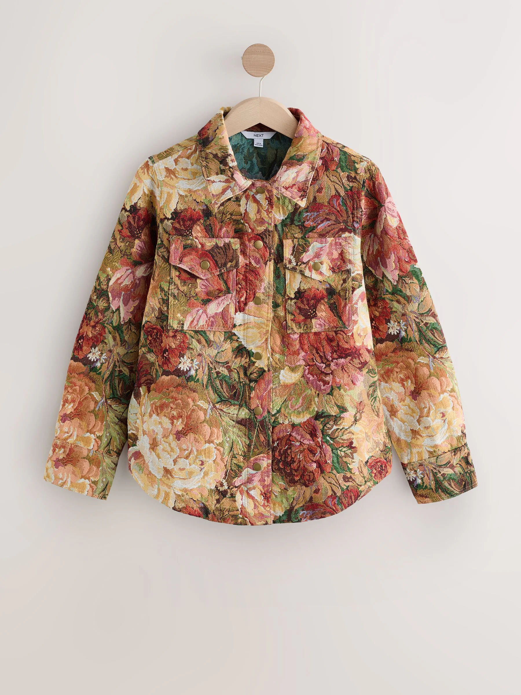 Meerkleurig met bloemenprint - Tapestry Long Sleeve Shacket