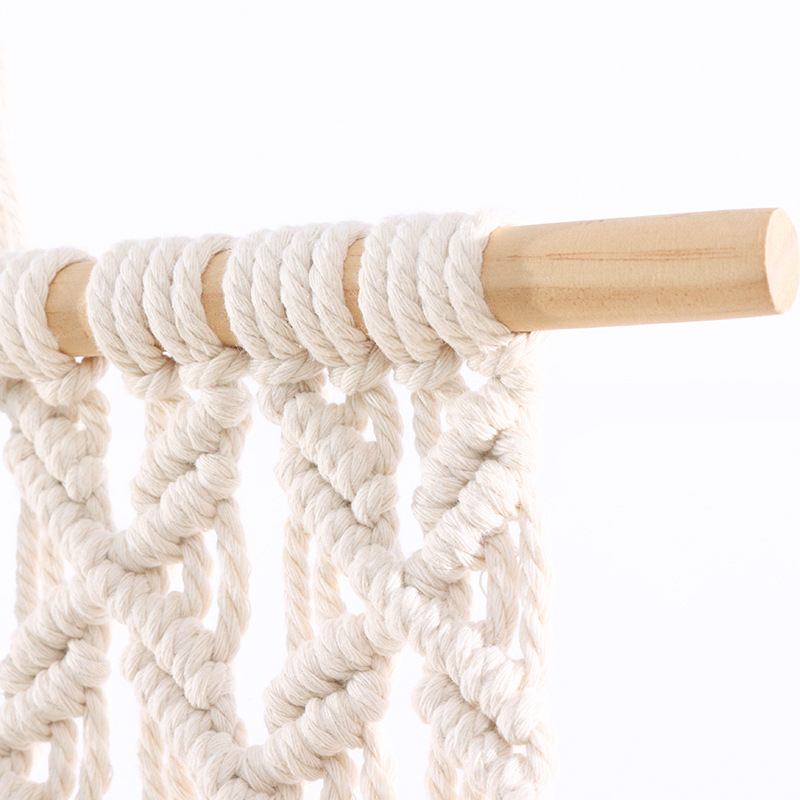 (64x33cm) Makramee Wand Deko Boho Wandteppich Geknüpftes Hygge Lifestyle Accessoire mit Organizer Tasche - Beige