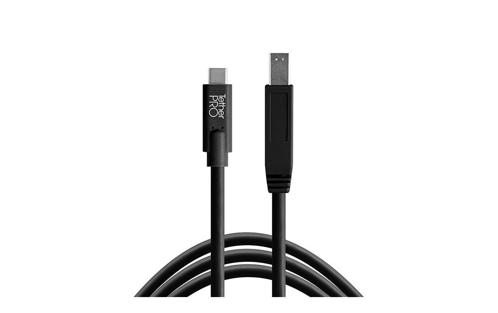 Kabel TetherPro USB-C zu USB 3.0 Male B, 4.6 m SchwarzUSB-C zu USB-B 3.0 Anschlusskabel