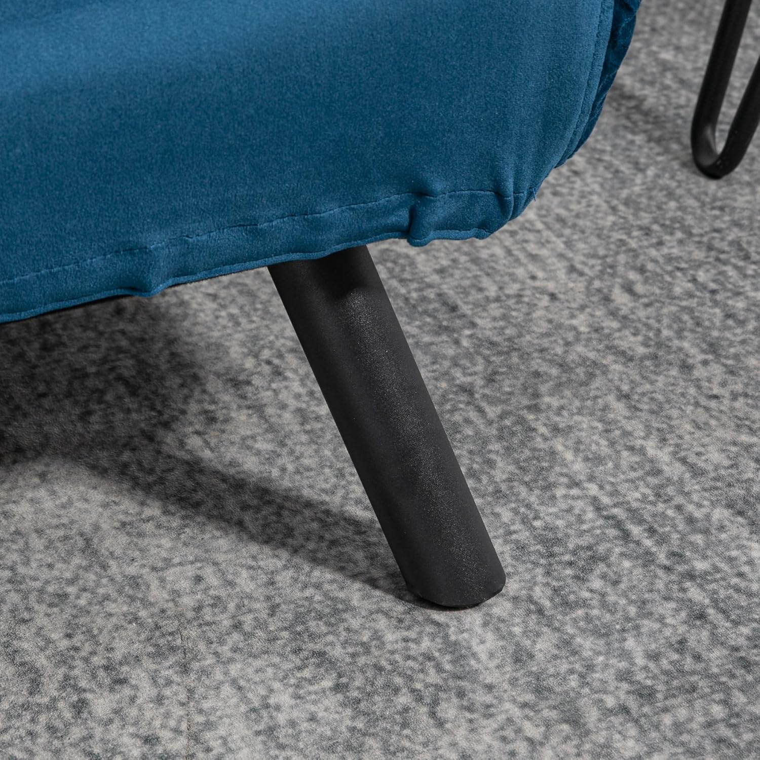 HOMCOM Schlafsofa 4 in 1 2 Sitzer Sofa mit Schlaffunktion, 183 x 98,5 cm Klappbar Schlafsessel mit 5-stufig Verstellbarer Rückenlehne, Armlehne, Lendenkissen Samtoptik für Wohnzimmer, Blau